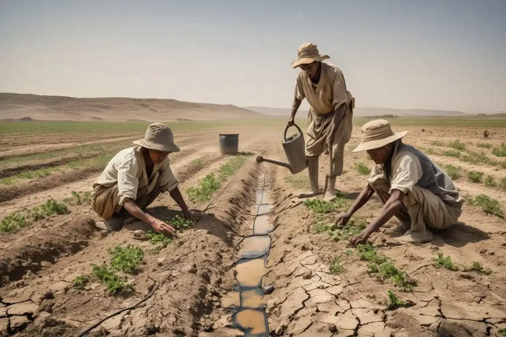 adaptasi pertanian lahan kering dengan tanah retak dan sistem irigasi sederhana