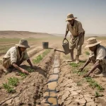 adaptasi pertanian lahan kering dengan tanah retak dan sistem irigasi sederhana